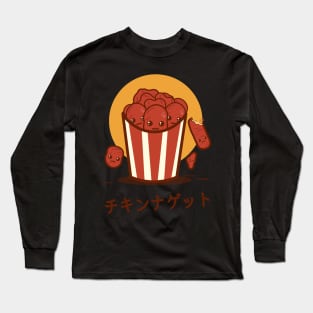 Kawaii Chicken Nuggets shirt foodie porn men women chicken nugget nuggs cartoon Long Sleeve T-Shirt